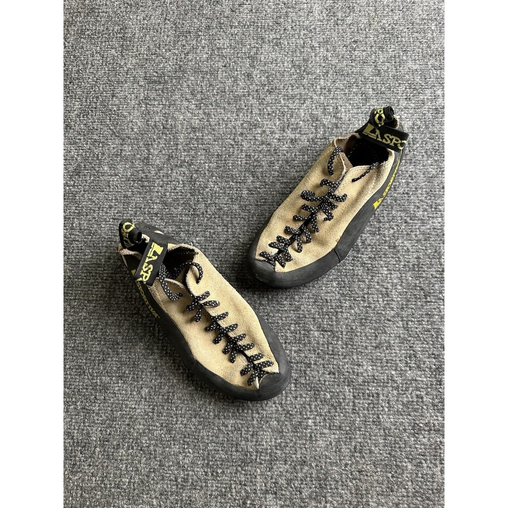 Women's La Sportiva TC Pro Rock Climbing Shoes Tan Black, Size US 6.5